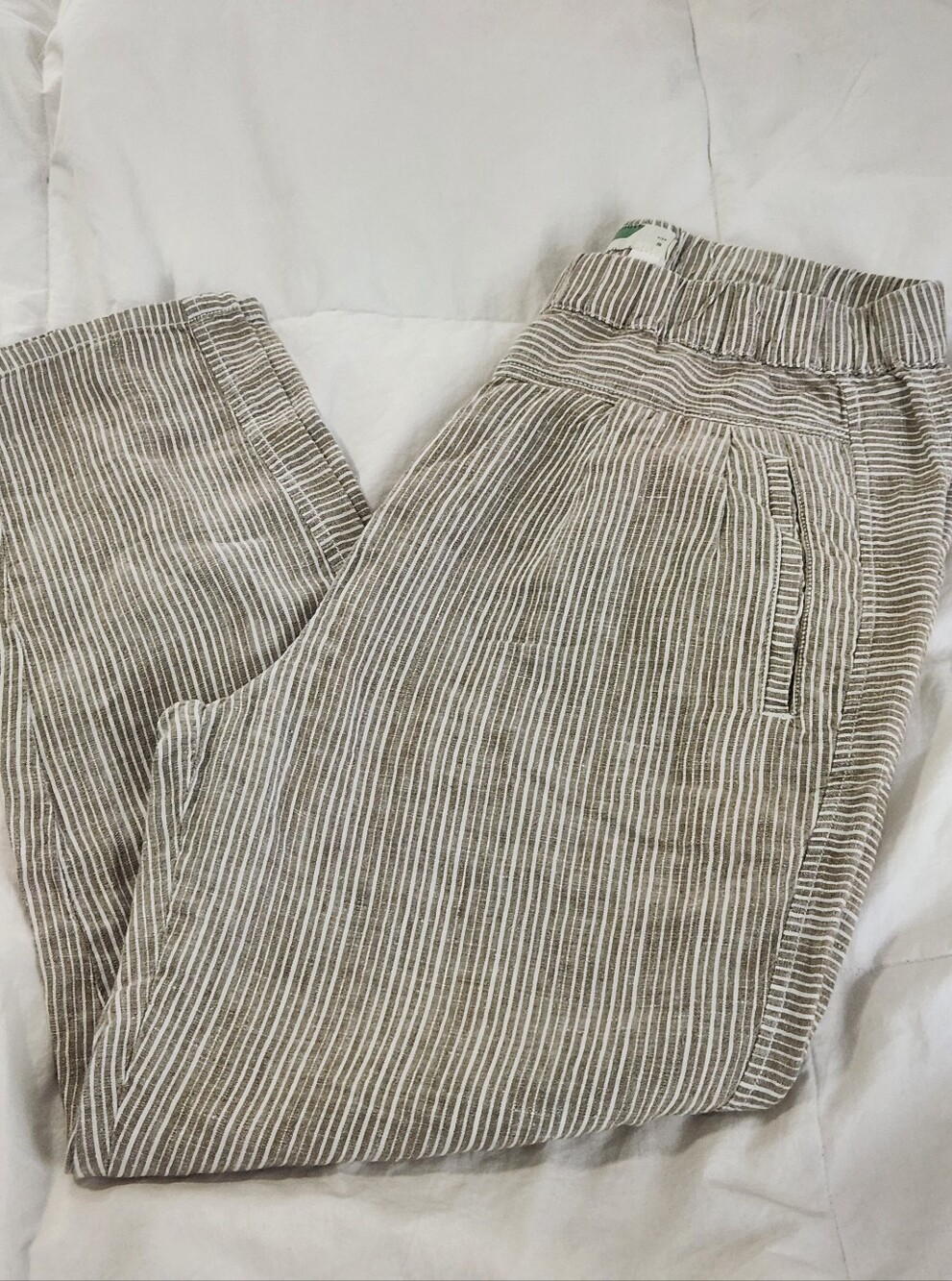 anthropologie Linen Pants Striped Size Small Beach Travel Resortwear